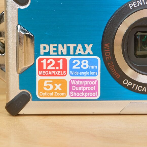 Pentax Optio W80 Waterproof 12MP Digital Camera – Tested & Working, Blue - Picture 3 of 9